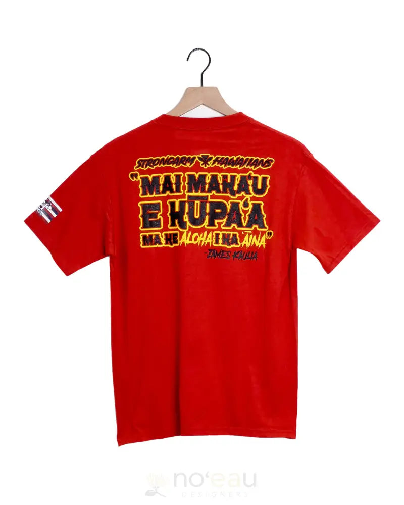 STRONGARM HAWAIIANS - Aloha Aina "James Kaulia" Youth Vintage Red T-Shirts - Noʻeau Designers