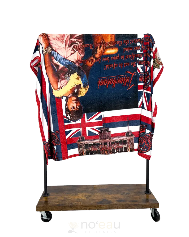 Strongarm Hawaiians - Assorted Plush Fleece Blanket Queen Liliuokalani Home Goods