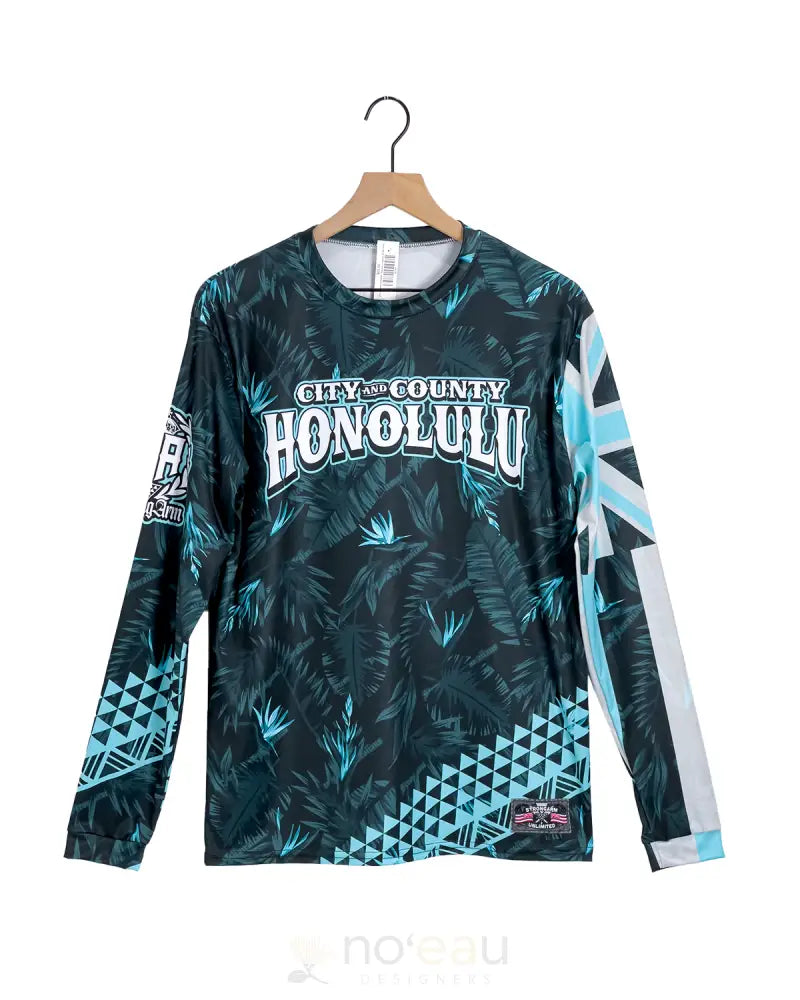 STRONGARM HAWAIIANS - Blue Bird of Paradise City and County Sub Dye Long Sleeve MEN’S CLOTHING