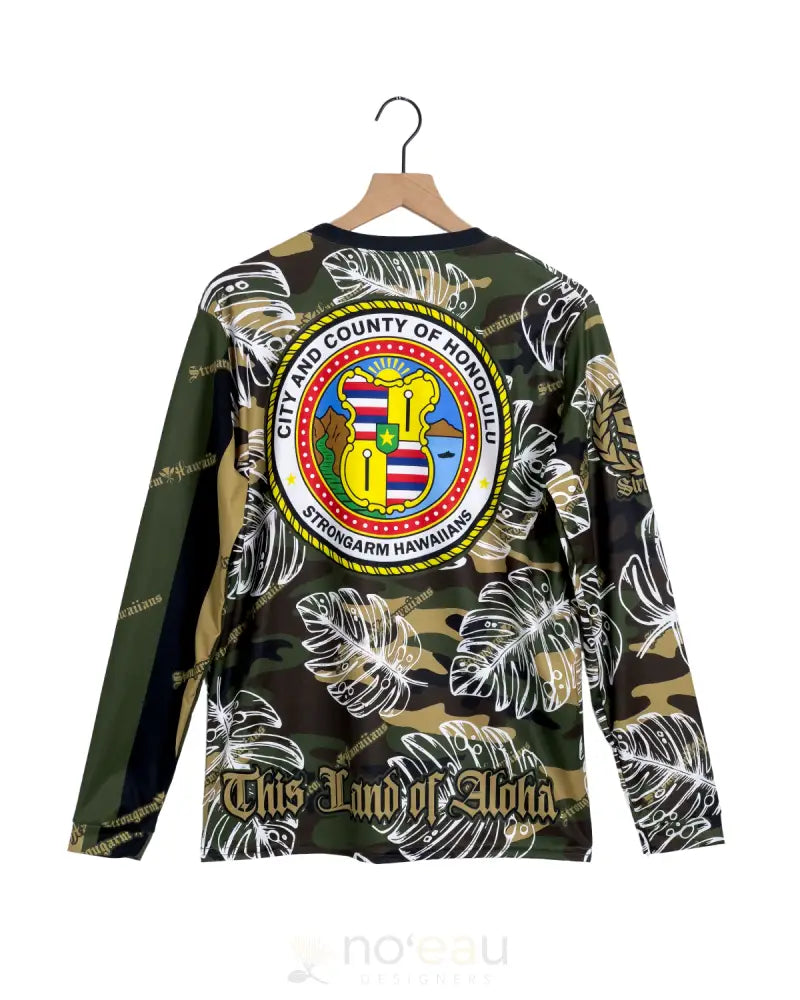 STRONGARM HAWAIIANS - Camo City and County Monstera Long Sleeve Sub Dye MEN’S CLOTHING