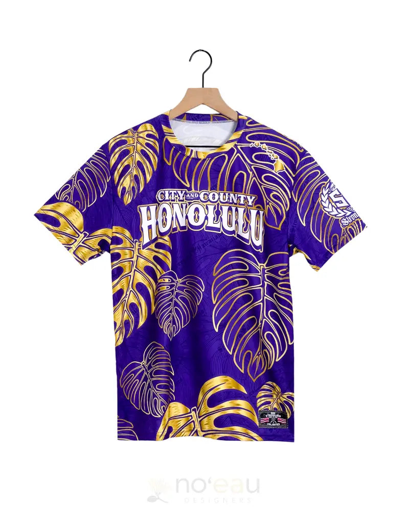 STRONGARM HAWAIIANS - City & County Monarchy Monstera Sub Dye T-Shirt MEN’S CLOTHING