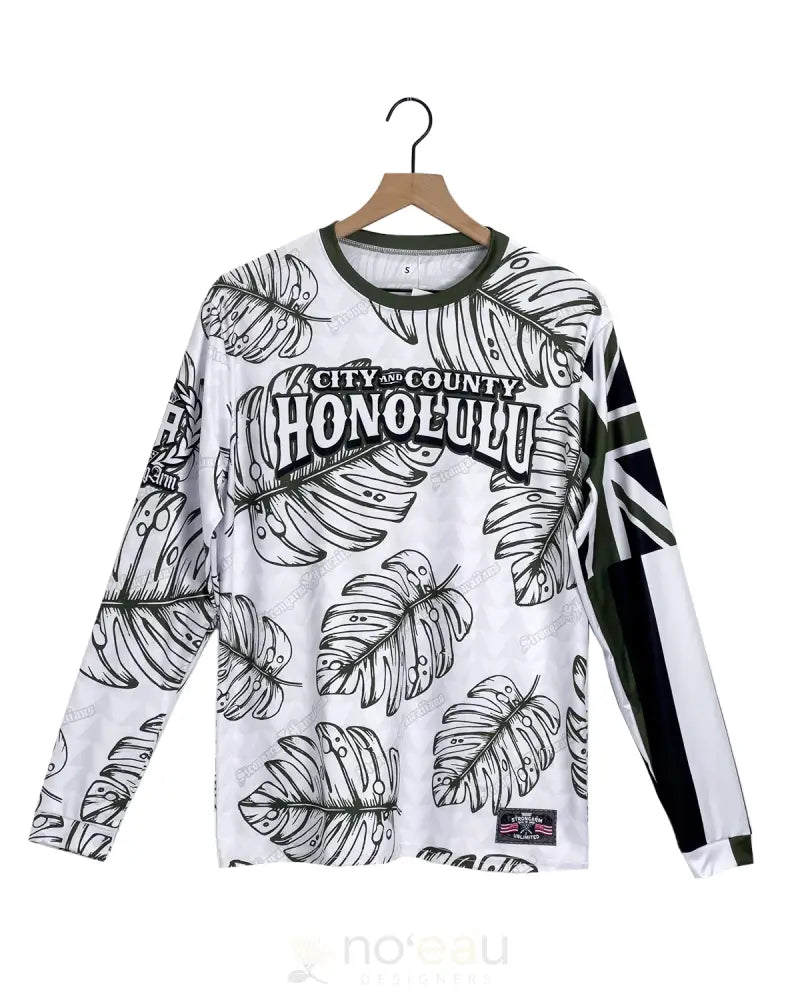 STRONGARM HAWAIIANS - City & County Olive Monstera Sub Dye Long Sleeve MEN’S CLOTHING