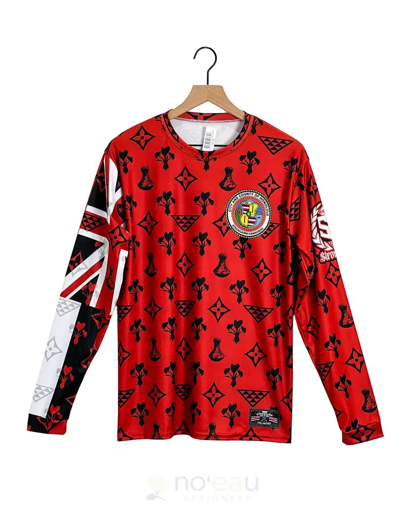 STRONGARM HAWAIIANS - City & County Red LV Sub Dye Longsleeve MEN’S CLOTHING