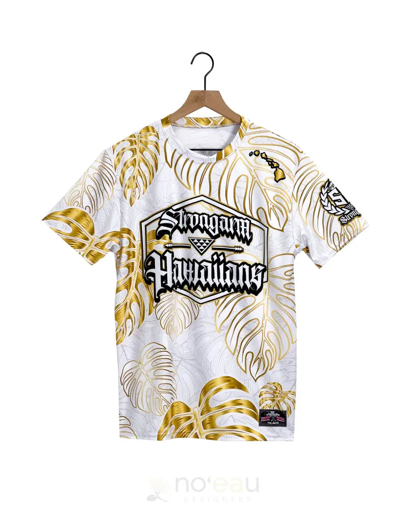STRONGARM HAWAIIANS Gold Monstera Sub Dye T Shirt MEN’S CLOTHING