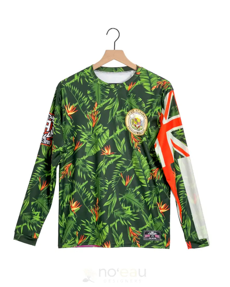 STRONGARM HAWAIIANS - Green City and County Bird of Paradise Long Sleeve Sub Dye MEN’S CLOTHING