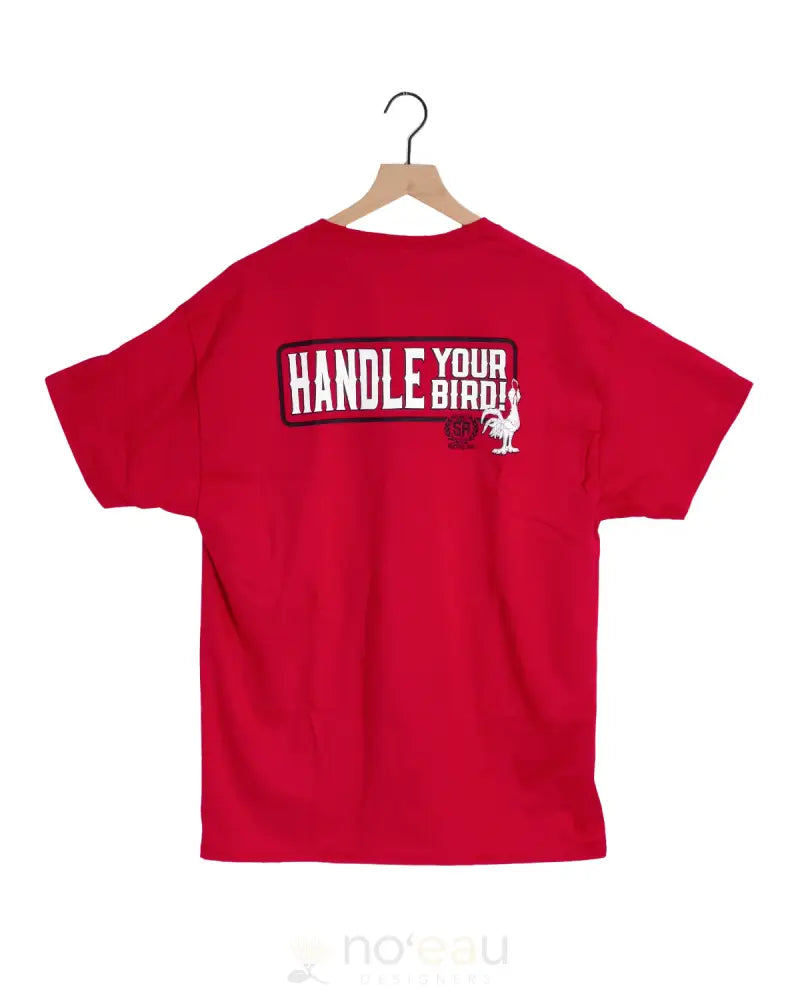 STRONGARM HAWAIIANS - Handle Your Bird Red T-shirt - Noʻeau Designers