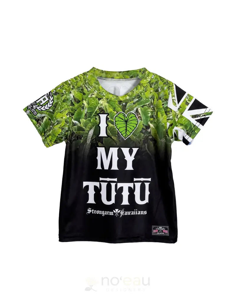 Strongarm Hawaiians - I Love My Tutu Black Keiki Sub Dye 2.0 Kid’s Clothing