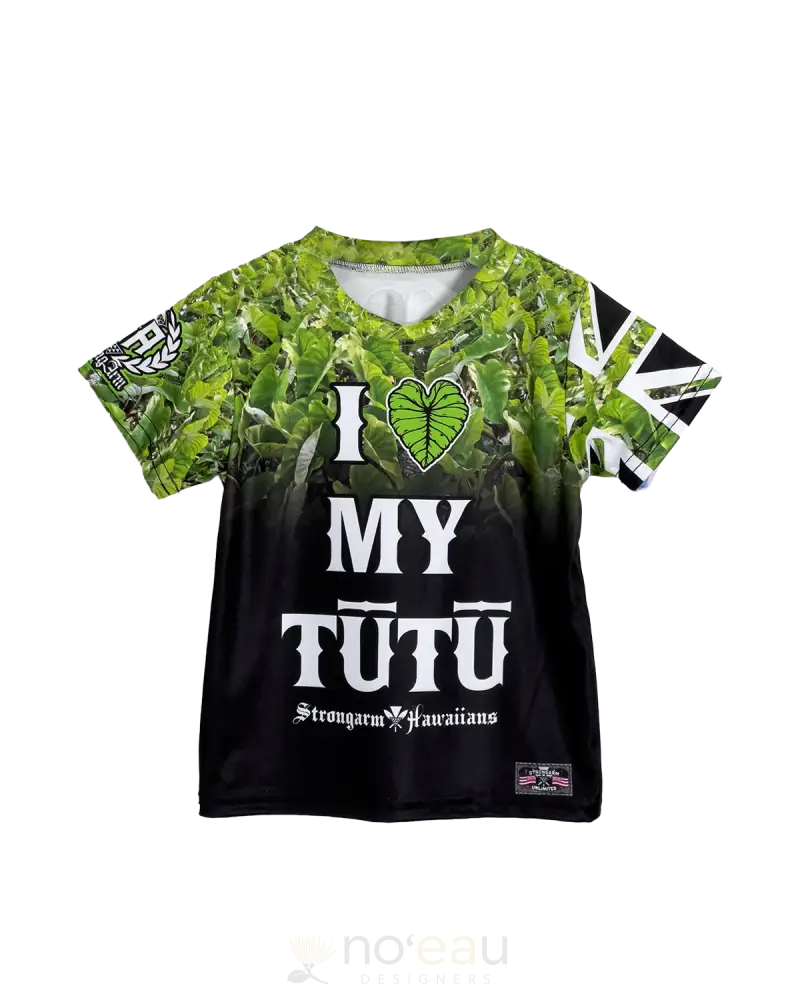 Strongarm Hawaiians - I Love My Tutu Black Keiki Sub Dye 2.0 Kid’s Clothing