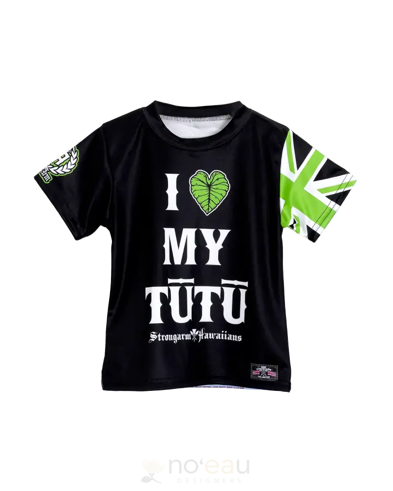 Strongarm Hawaiians - I Love My Tutu Black Keiki Sub Dye Kid’s Clothing