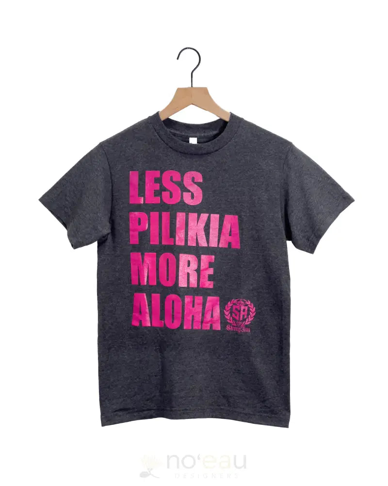 Strongarm Hawaiians - Less Pilikia Gray T-Shirt Men’s Clothing