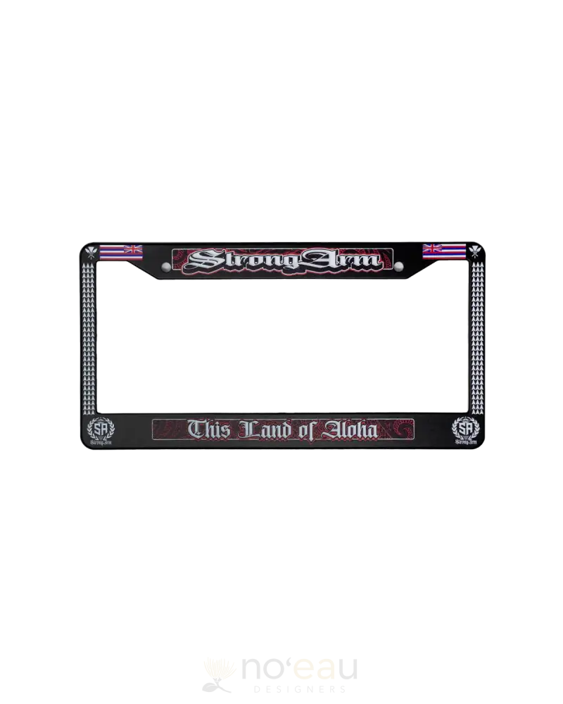 Strongarm Hawaiians - License Plate Cover Assorted This Land Of Aloha Tribal Black Accessories