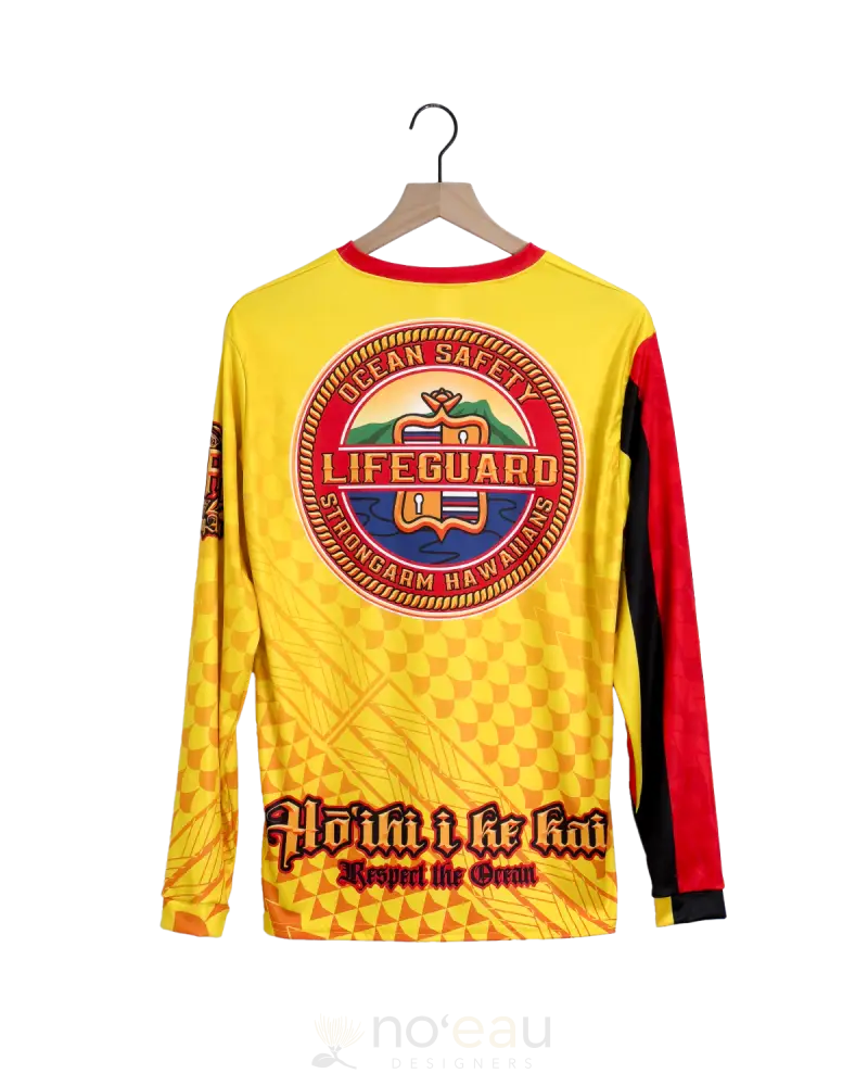 Strongarm Hawaiians - Lifeguard Yellow Long Sleeve Sub Dye Men’s Clothing