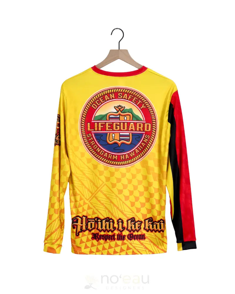 Strongarm Hawaiians - Lifeguard Yellow Long Sleeve Sub Dye Men’s Clothing