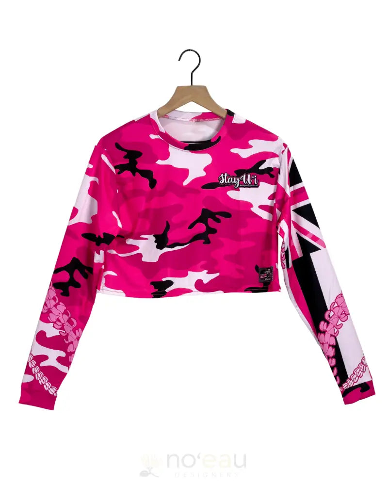 STRONGARM HAWAIIANS - Long Sleeve Crop Top Sub Dye Blossom Pink / XS WOMEN’S CLOTHING