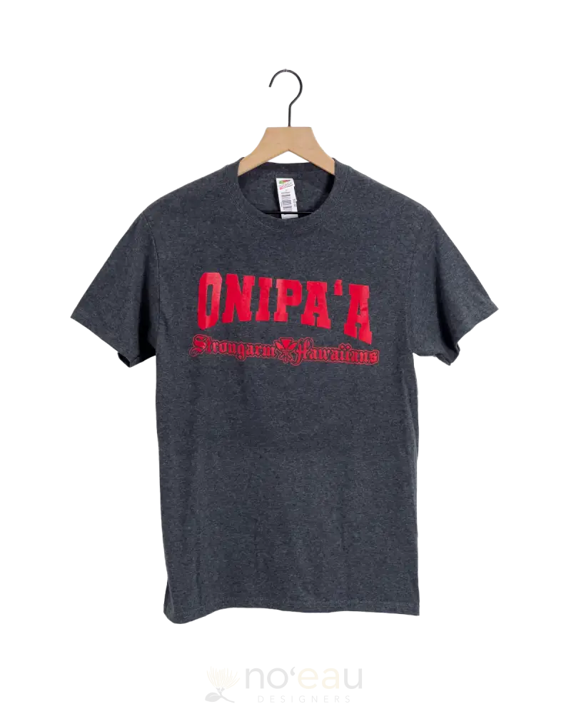 Strongarm Hawaiians - Onipaʻa Charcoal & Red T-Shirt Men’s Clothing