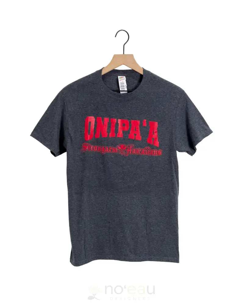 Strongarm Hawaiians - Onipaʻa Charcoal & Red T-Shirt Men’s Clothing