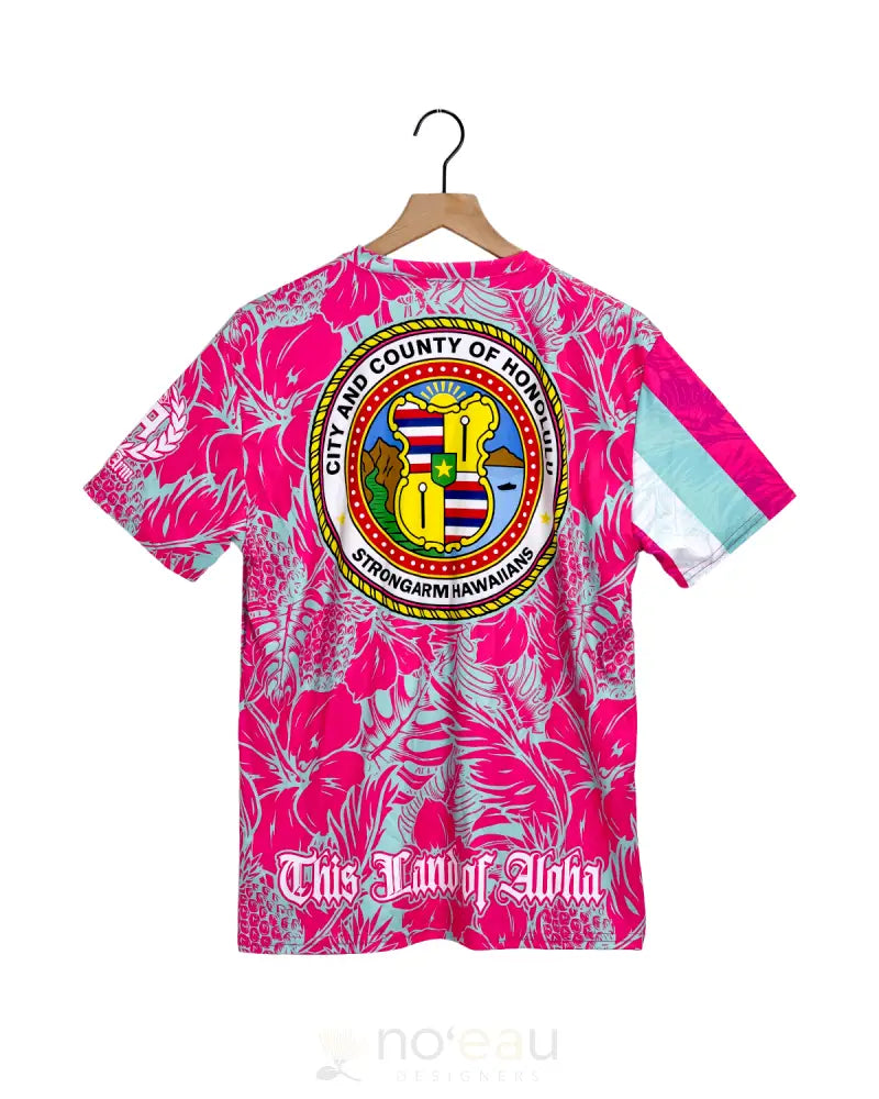 STRONGARM HAWAIIANS - Pineapple Floral City and County Blue and Pink Sub Dye MEN’S CLOTHING