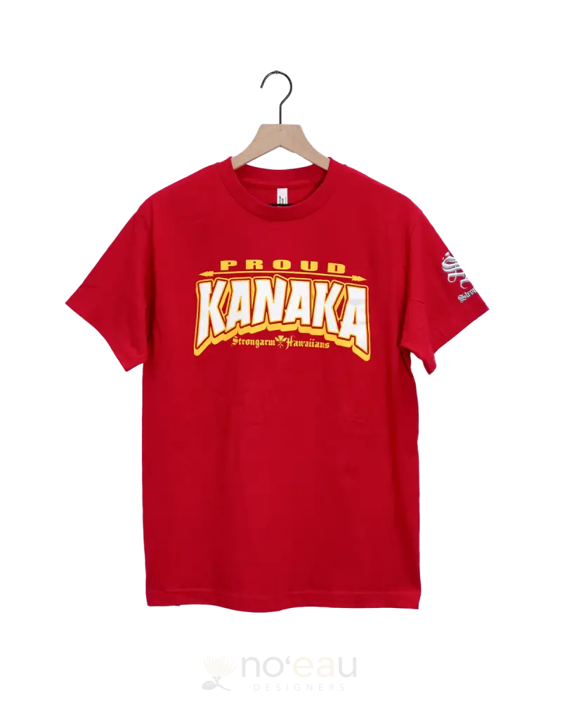 Strongarm Hawaiians - Proud Kanaka Red T-Shirt Men’s Clothing