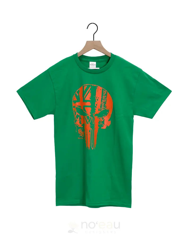 Strongarm Hawaiians - Punisher Green & Orange T - Shirt Men’s Clothing