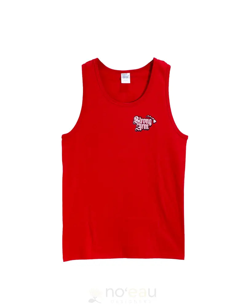 STRONGARM HAWAIIANS - Red Island Logo Cotton Tank Top MEN’S CLOTHING