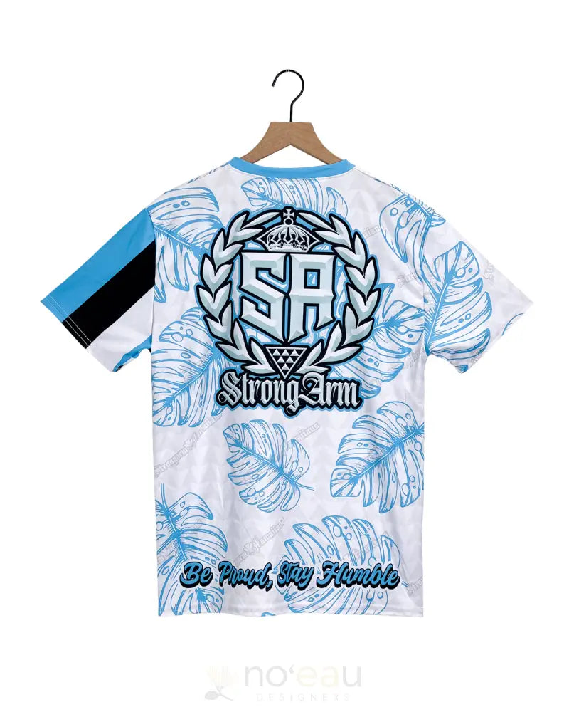 STRONGARM HAWAIIANS - SA Baby Blue Monstera Sub Dye T-Shirt MEN’S CLOTHING