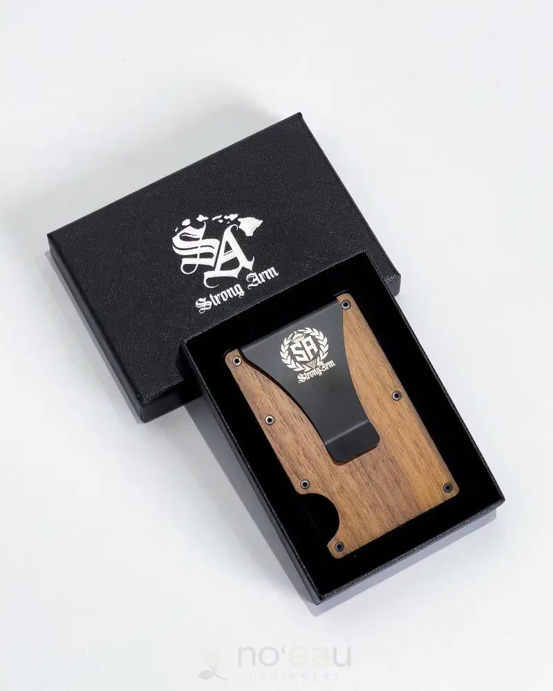 STRONGARM HAWAIIANS - SA Brown Wood Wallet/Money Clip - Noʻeau Designers