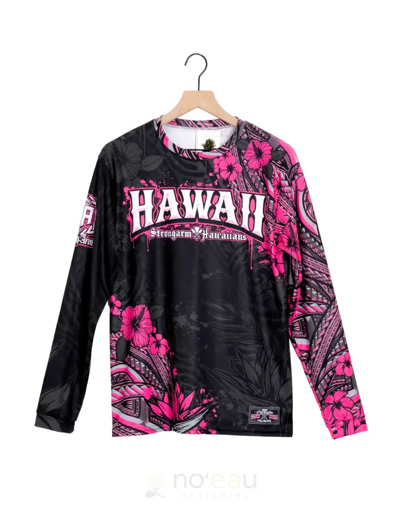 Strongarm Hawaiians - Sa Pink Hawaii Tribal Sub Dye Long Sleeve Men’s Clothing