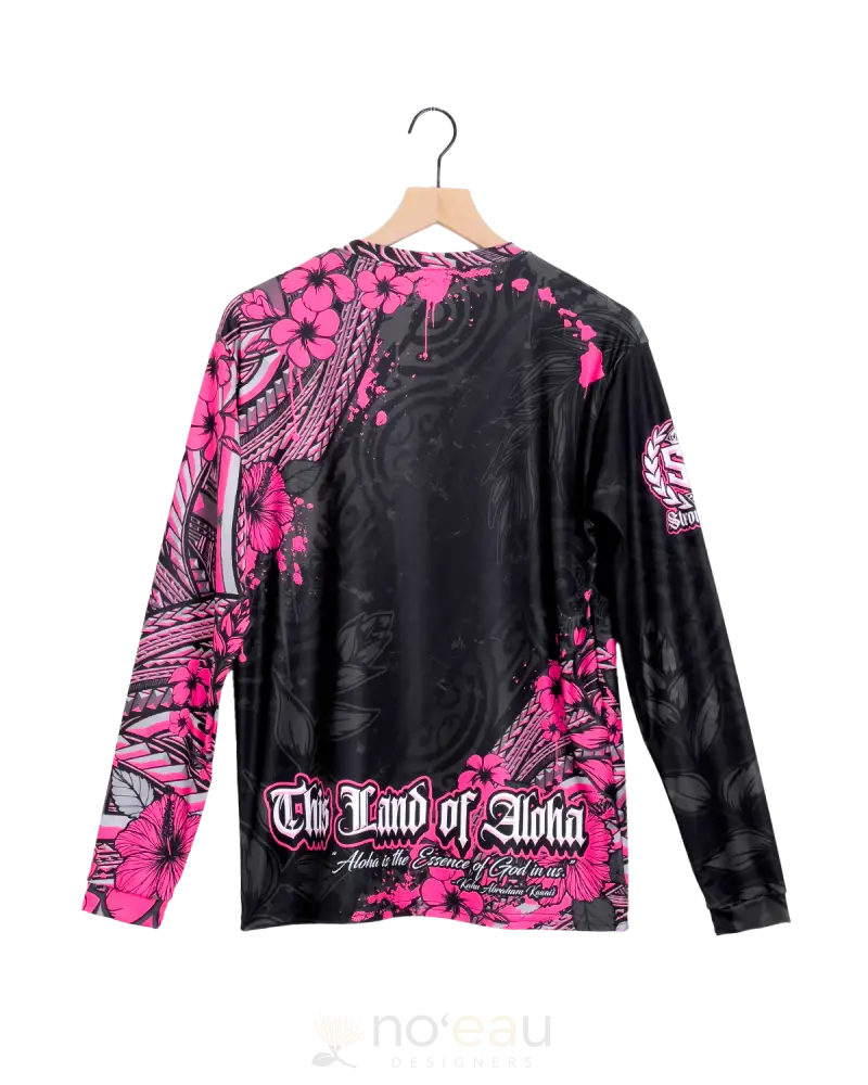 Strongarm Hawaiians - Sa Pink Hawaii Tribal Sub Dye Long Sleeve Men’s Clothing