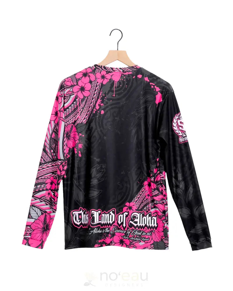 Strongarm Hawaiians - Sa Pink Hawaii Tribal Sub Dye Long Sleeve Men’s Clothing