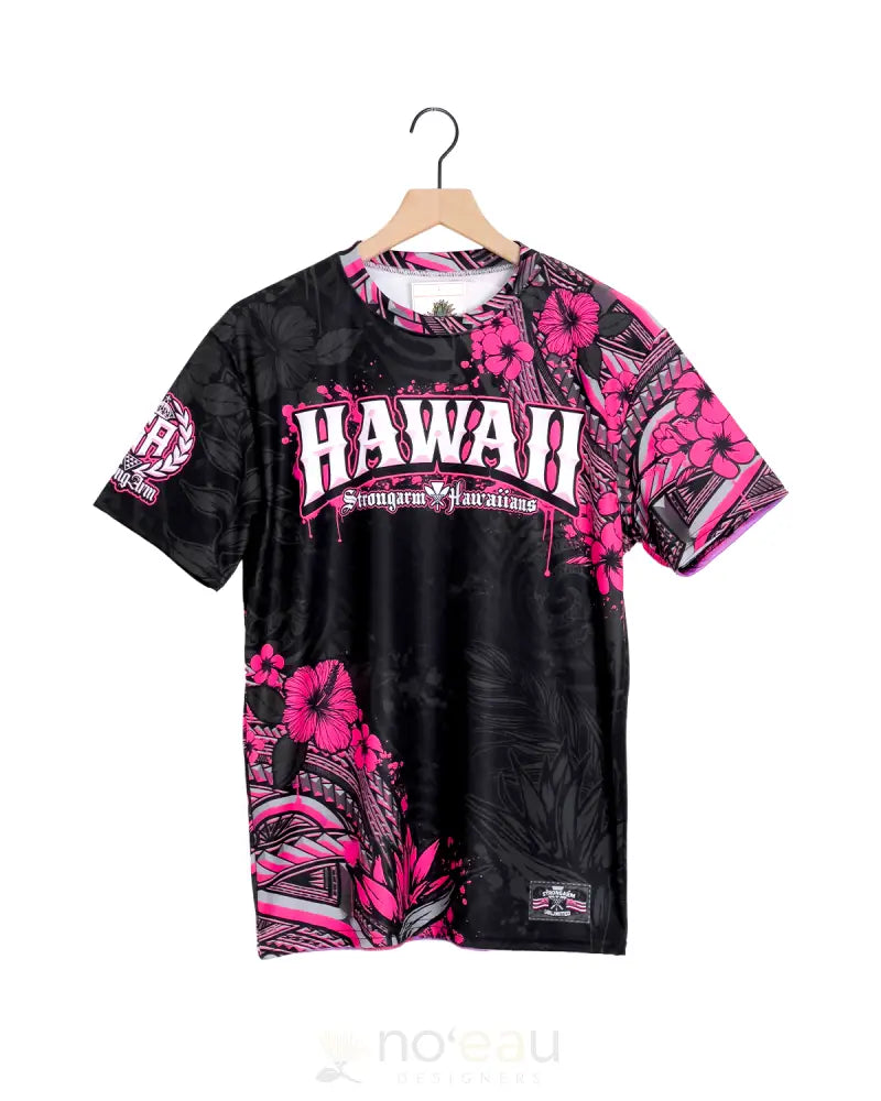 Strongarm Hawaiians - Sa Pink Hawaii Tribal Sub Dye T-Shirt Men’s Clothing