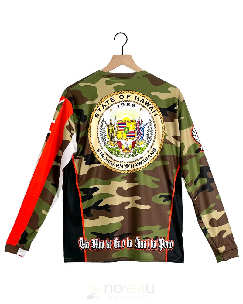 STRONGARM HAWAIIANS - State of Hawaii Camo/Orange Long Sleeve Sub Dye MEN’S CLOTHING