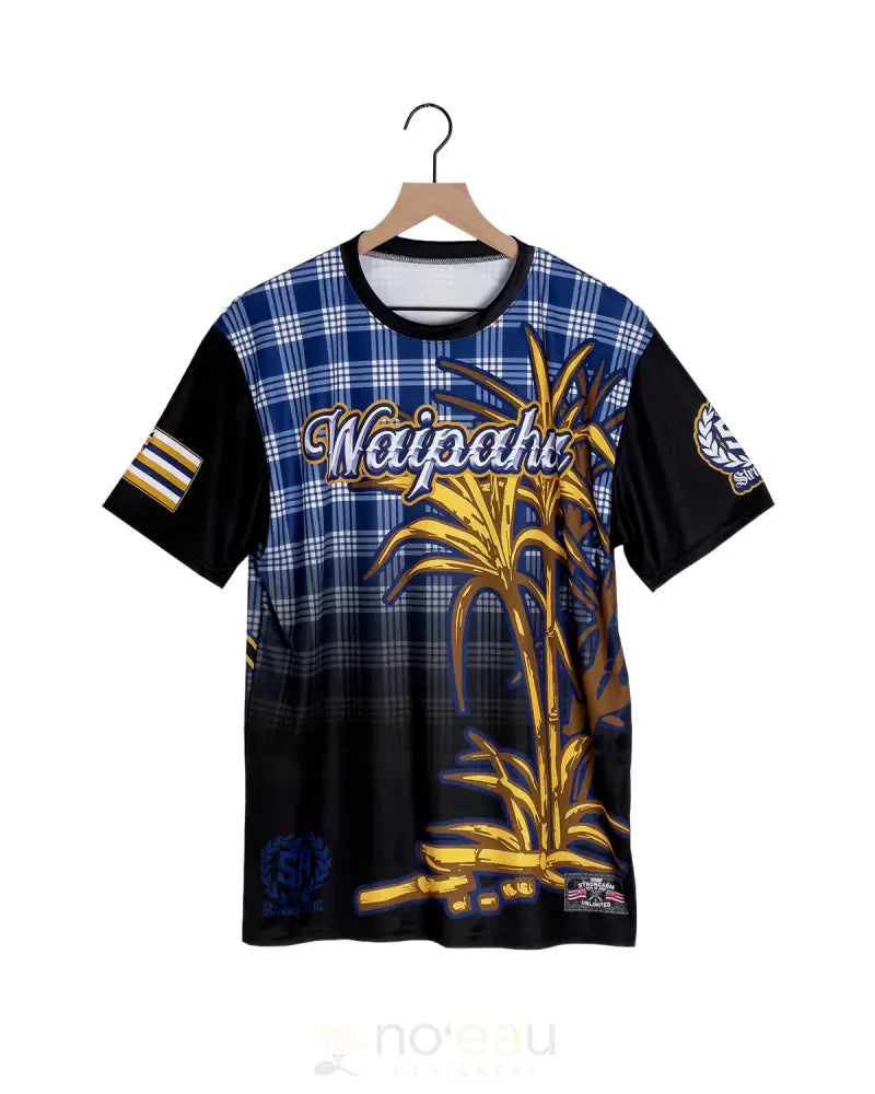 STRONGARM HAWAIIANS - Waipahu Palaka Blue & Black Sub Dye Shirt - Noʻeau Designers