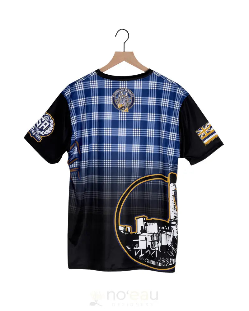 STRONGARM HAWAIIANS - Waipahu Palaka Blue & Black Sub Dye Shirt - Noʻeau Designers