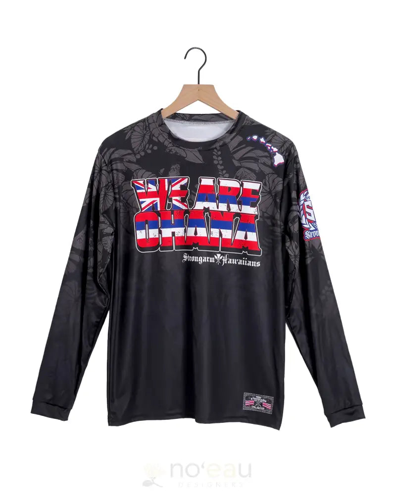 Strongarm Hawaiians - We Are Ohana Black Sub Dye Long Sleeve Men’s Clothing