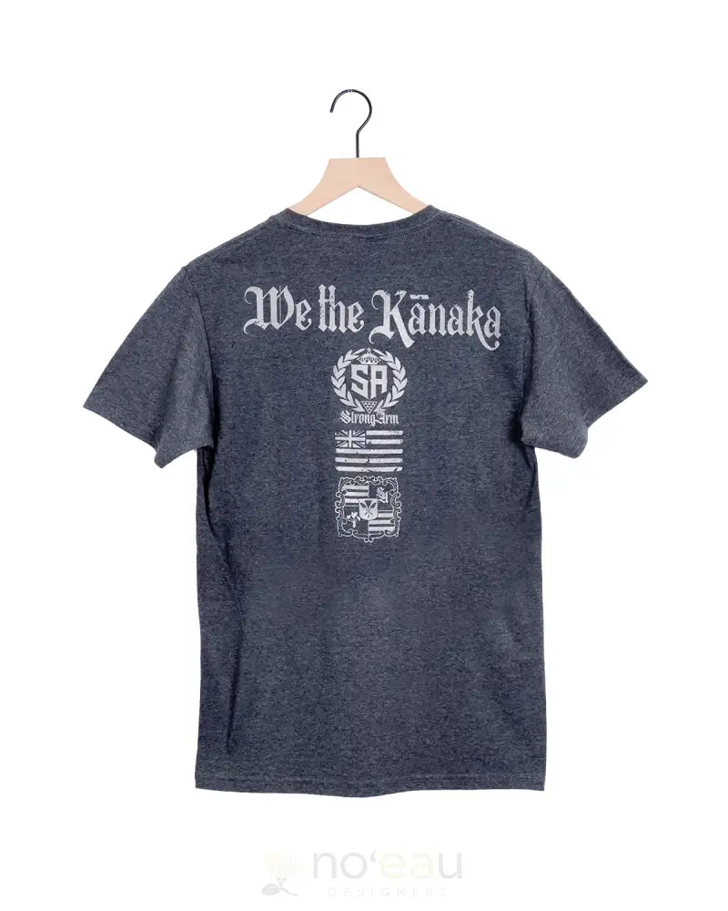Strongarm Hawaiians - ’We The Kanaka’ Punisher T-Shirt Charcoal Grey/Silver Men’s Clothing