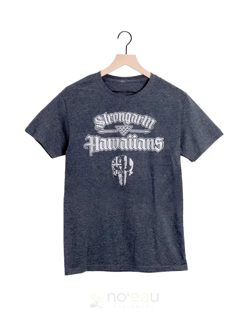Strongarm Hawaiians - ’We The Kanaka’ Punisher T-Shirt Charcoal Grey/Silver Men’s Clothing