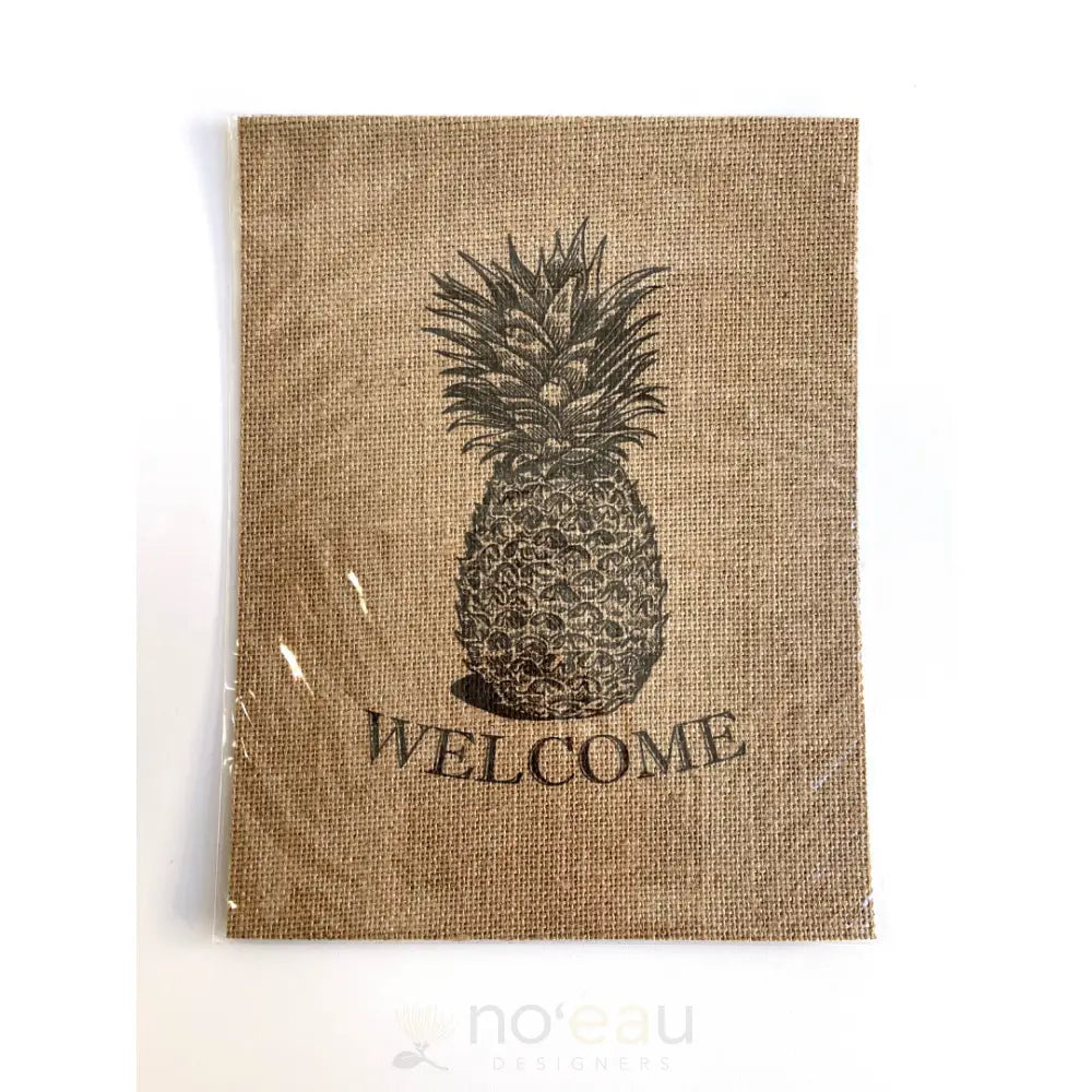 SUSIE QS CREATIONS - "Welcome" Pineapple Burlap Print - Noʻeau Designers