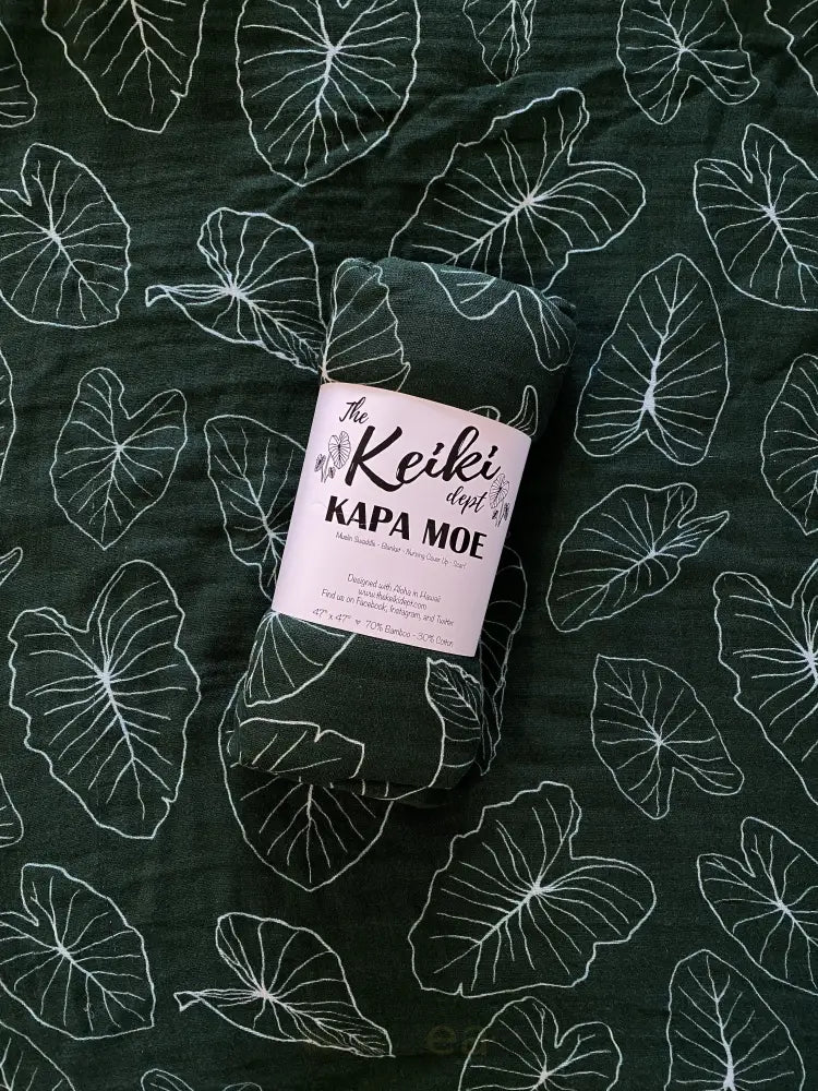 THE KEIKI DEPT - Hawaiian Green Kalo Bamboo Kapa Moe - Noʻeau Designers