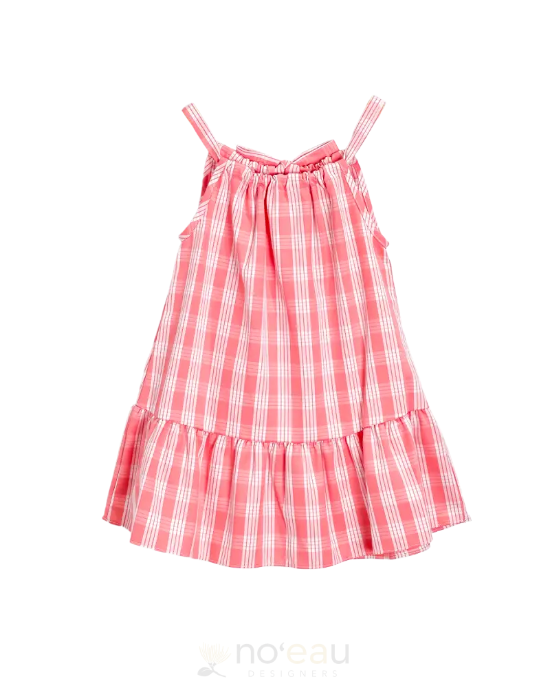 The Keiki Dept - Keiki Palaka Girls Dress Guava / 2Y Kid’s Clothing