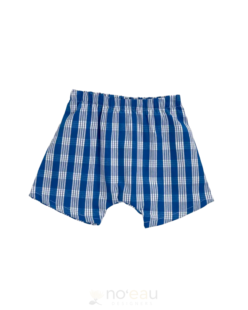 The Keiki Dept - Palaka Keiki Shorts 12M / Royal Blue Kid’s Items