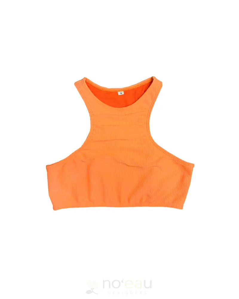 TWINE & LUXE - Caira Ribbed Neon Orange Top - Noʻeau Designers