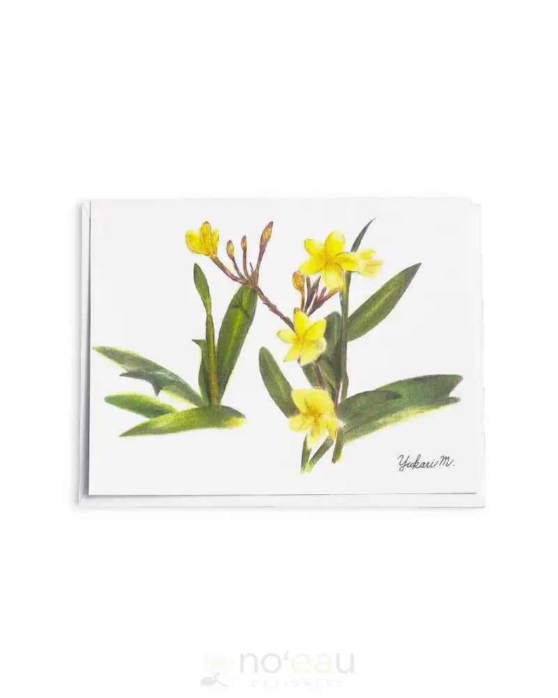 YUKARI'S ART - Garden Plumeria Greeting Card - Noʻeau Designers
