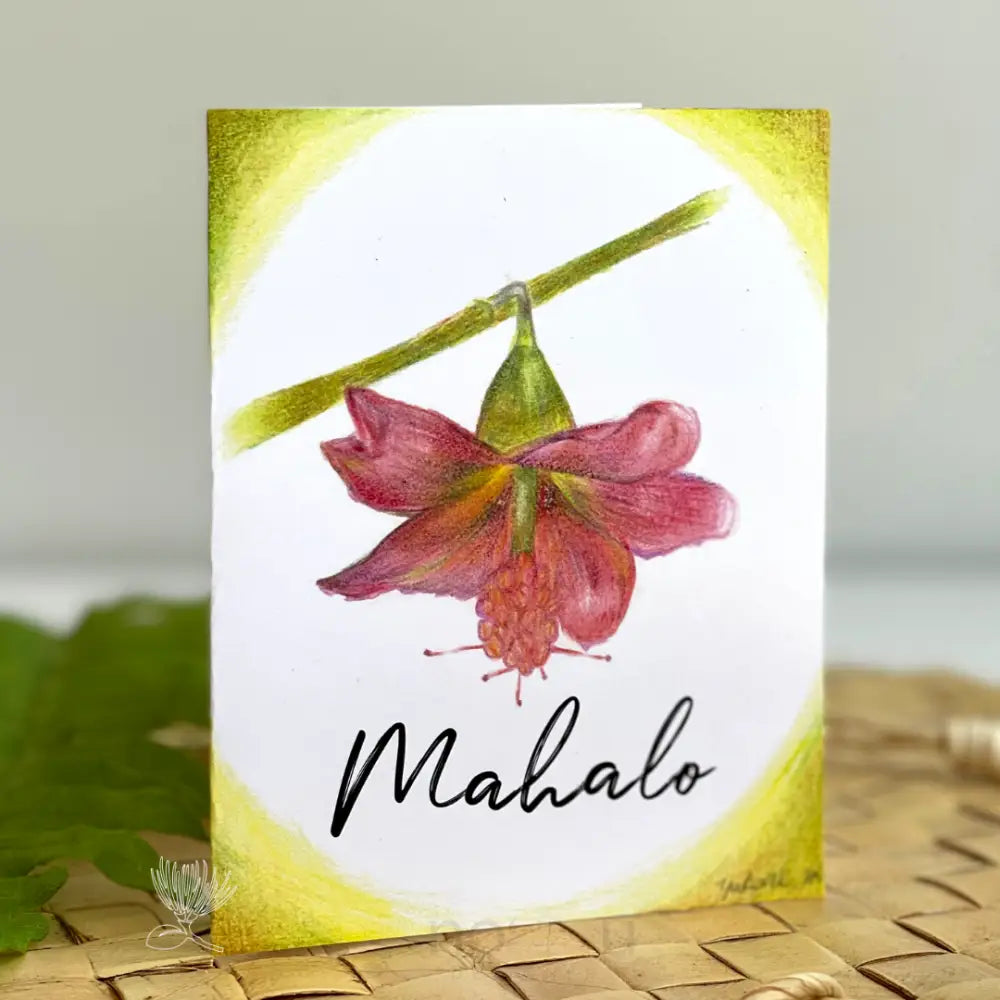 YUKARI'S ART - Koʻoloaʻula Mahalo Greeting Card - Noʻeau Designers