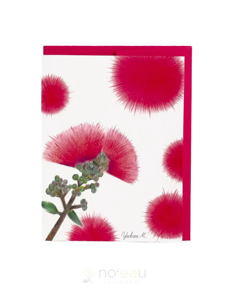 YUKARI'S ART - ʻŌhiʻa Lehua Greeting Card - Noʻeau Designers